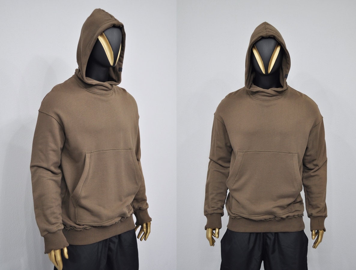 XS - 8XL Men's Oversized Boxyfit Cargo Raw Edges Hoodie / Essentials Streetwear Hoodie / Fleece Hoodie / Gothic Pullover - BB033