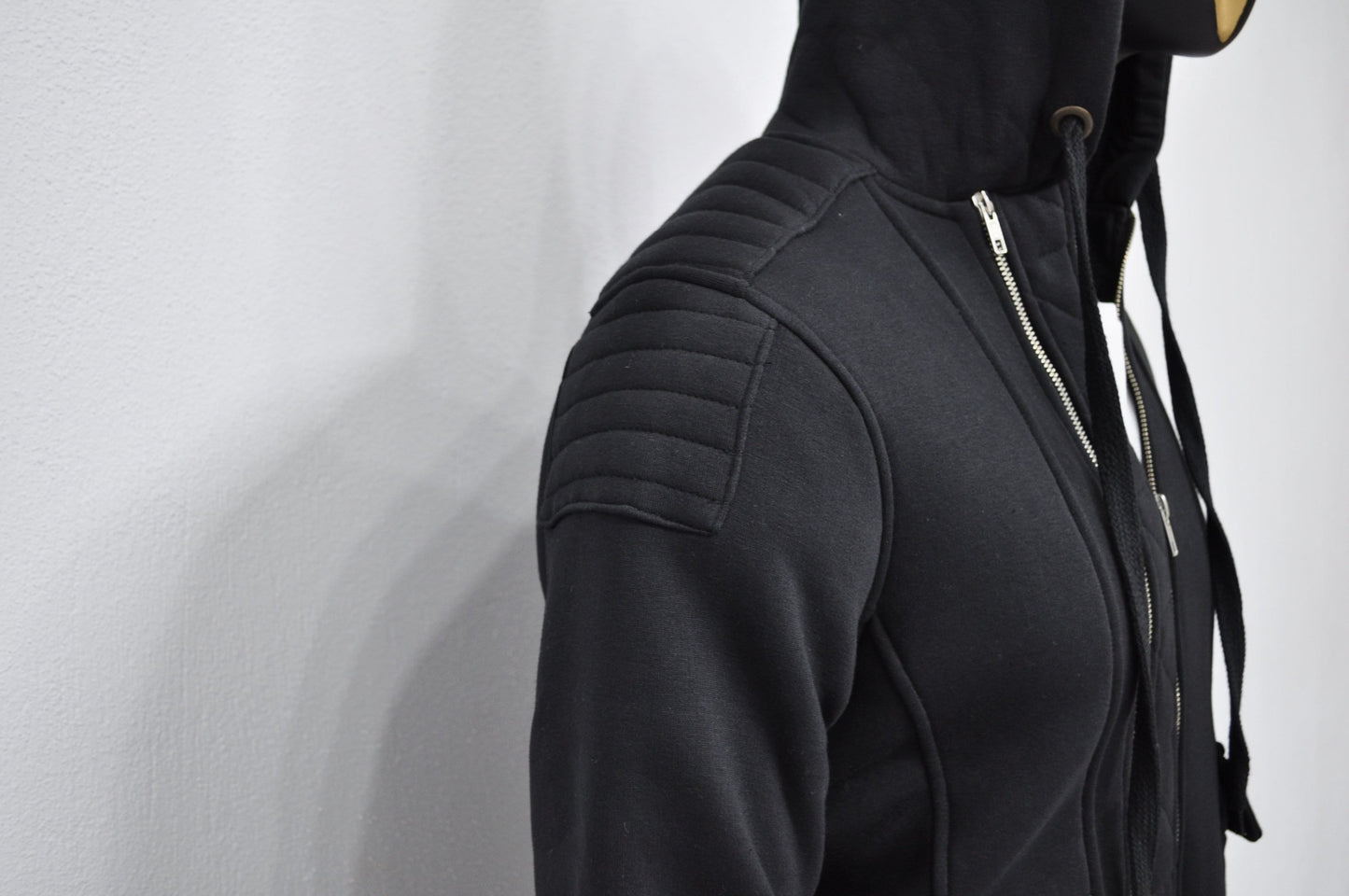 XS-8XL Men's Black Techwear Tactical Moto JACKET ,Quilted Zip Padded Multi-Functional,Cyber SteamPunk-Post Apocalyptic Dystopian- BB047