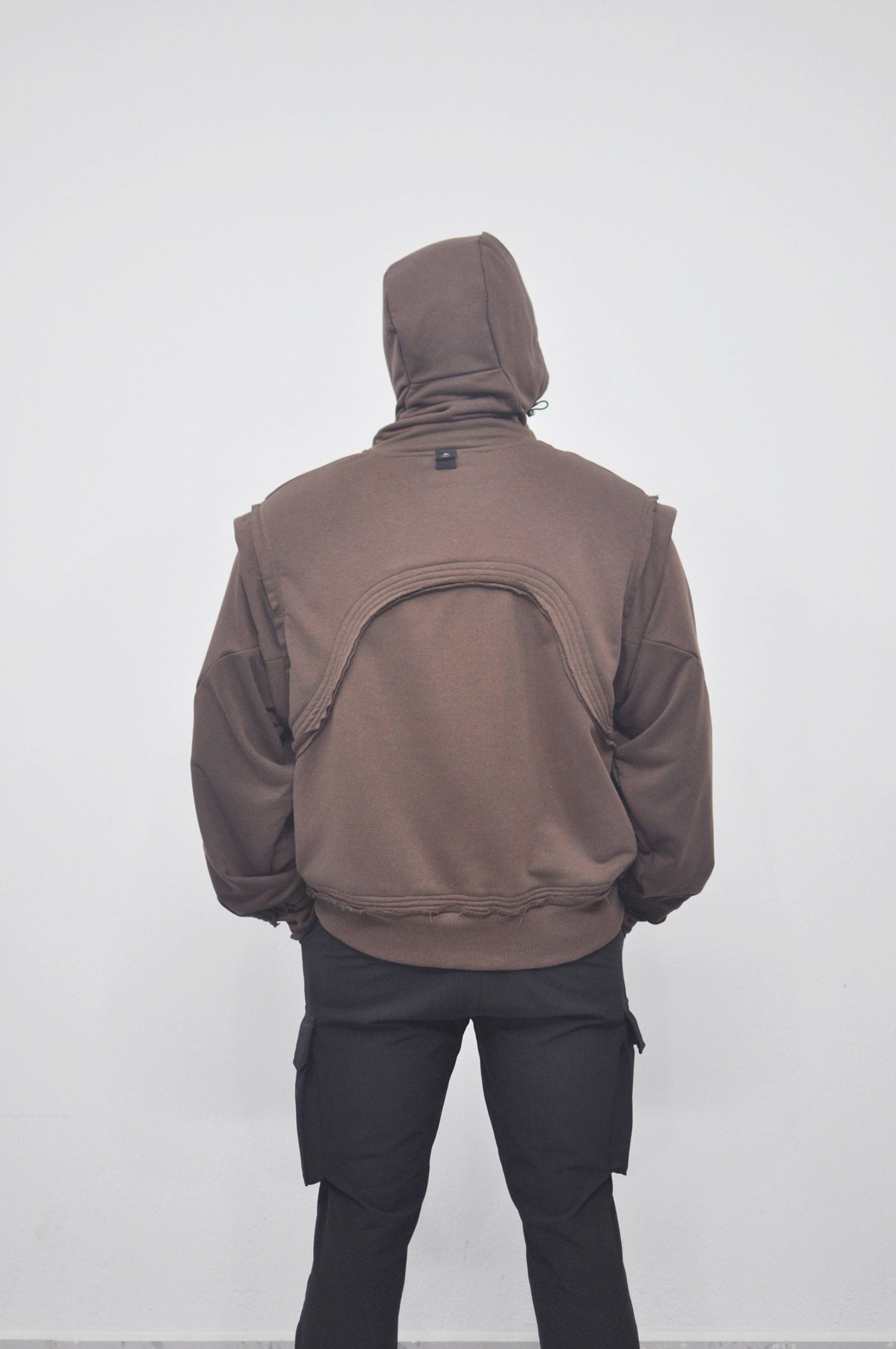 XS-8XL Men's Dropped Shoulder Armored Knight Styl,Avantgarde-Dystopian,Streetwear Vest Hooded DOUBLE Look/Pullover Hoodie Sweatshirt- BB0131