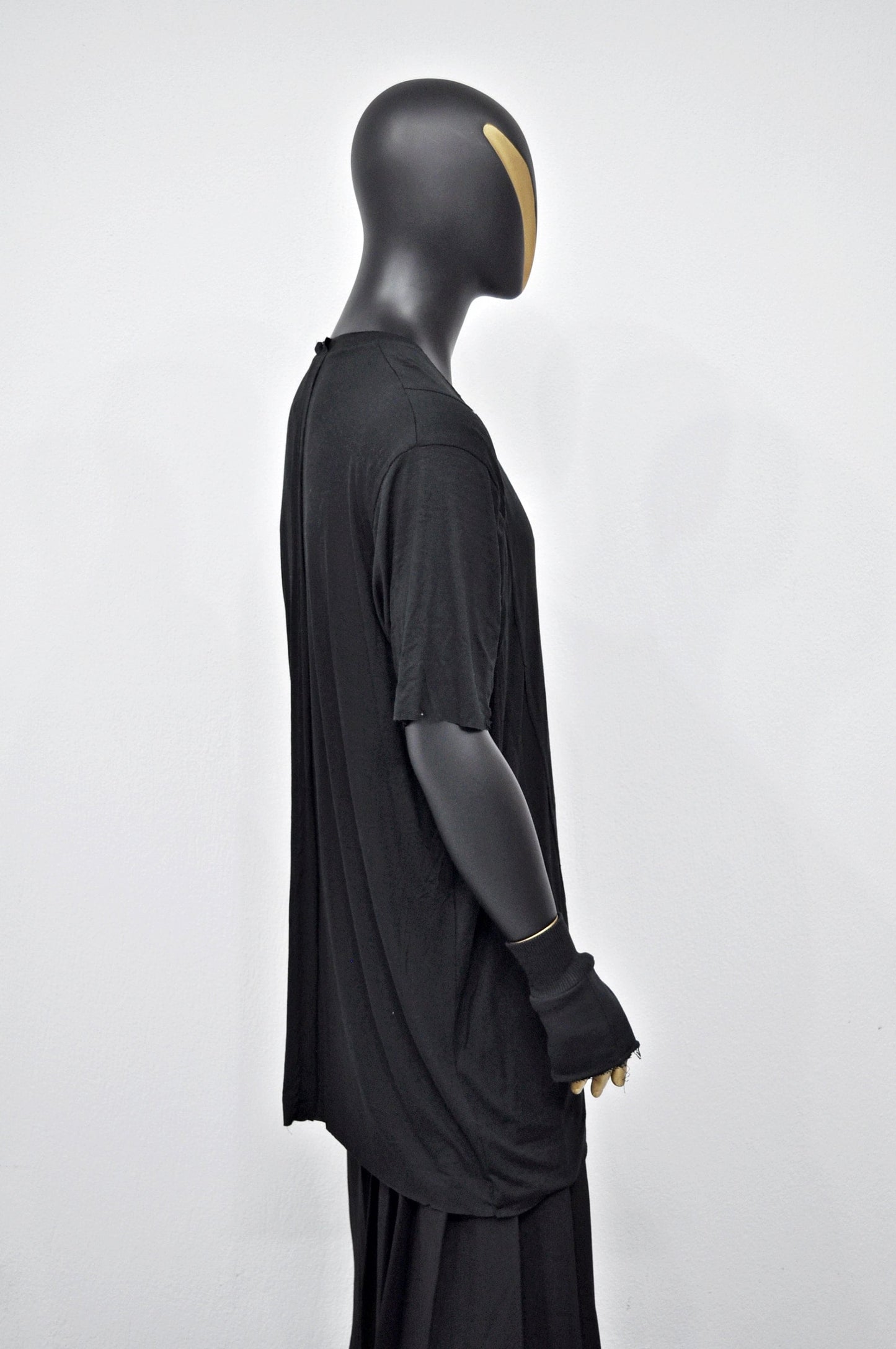 XS-8XL Short Sleeve Overlong Loose T-shirt,Rear Back Stripe,Irregular,Capsule Whimsigoth,Techwear,Streetwear Extended Oversize Shirt-BB491