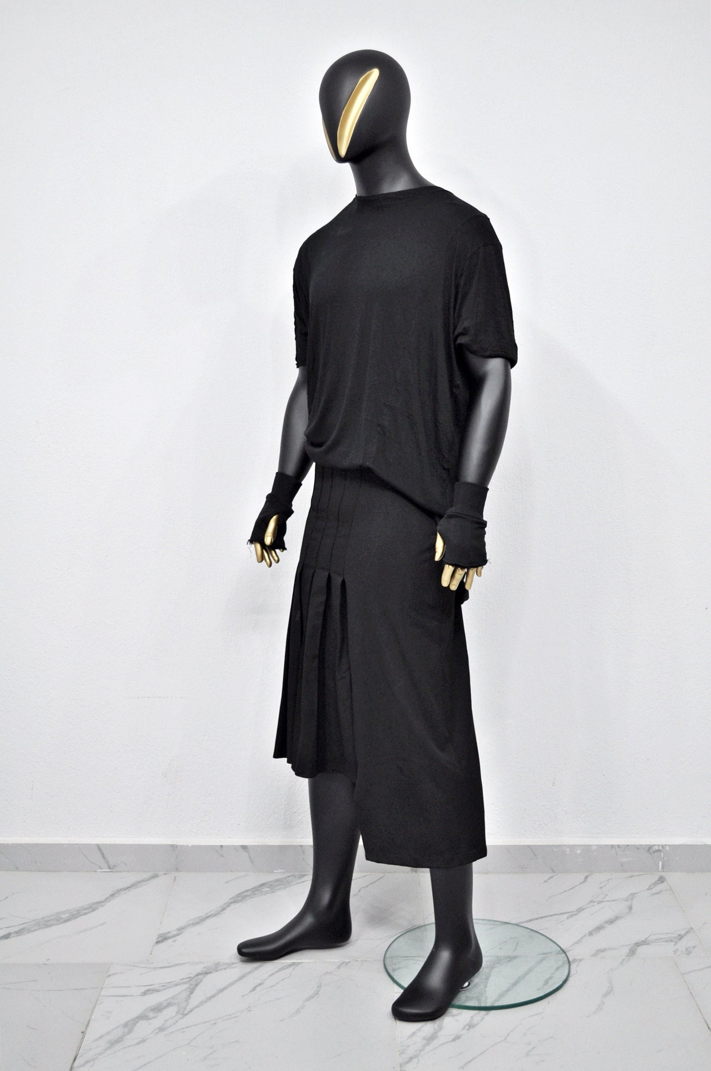 XS - 8XL High Street Wrap Pleated Skirt Kilt /Relaxed Fitted , Cyberpunk Steampunk,Gothic,Streetwear Futuristic Clothing - BB837