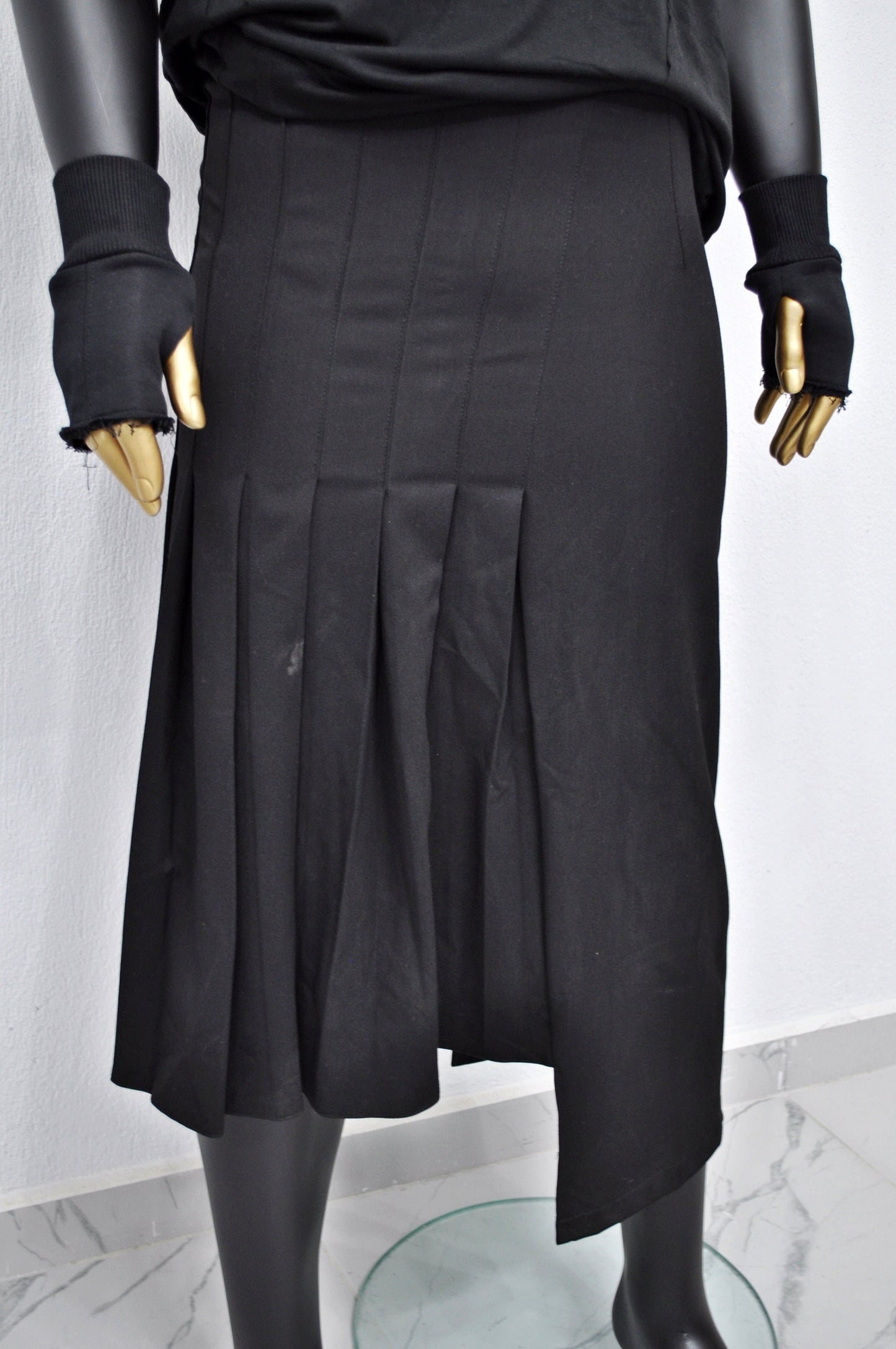 XS - 8XL High Street Wrap Pleated Skirt Kilt /Relaxed Fitted , Cyberpunk Steampunk,Gothic,Streetwear Futuristic Clothing - BB837