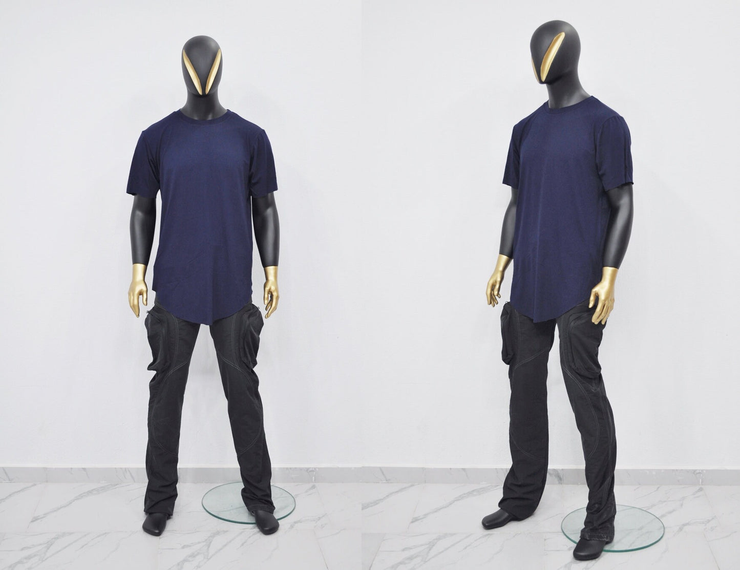 XS-8XL Men's Aymmetrical Viscose Cotton Short Sleeve Wide Neck Lengthen Extended Oval Tee Tshirt/Techwear Streetwear Shirt SS2025-BB405