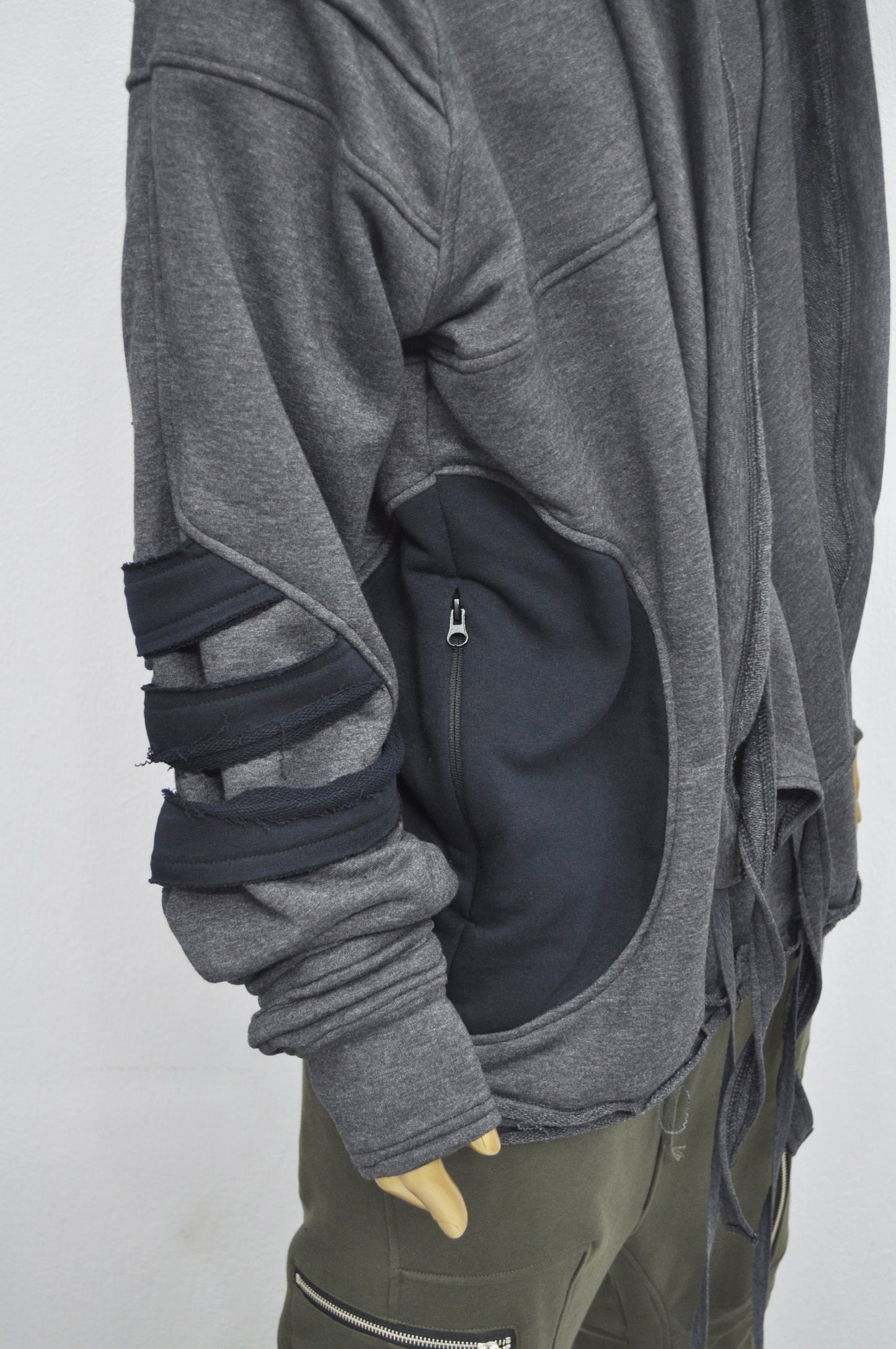 XS-8XL Washed Look Distressed Scarf Oversize Hood,High Neck Pullover,Ninja Mask Assassin,Steampunk Burning Man Designer Fashion -BB0157