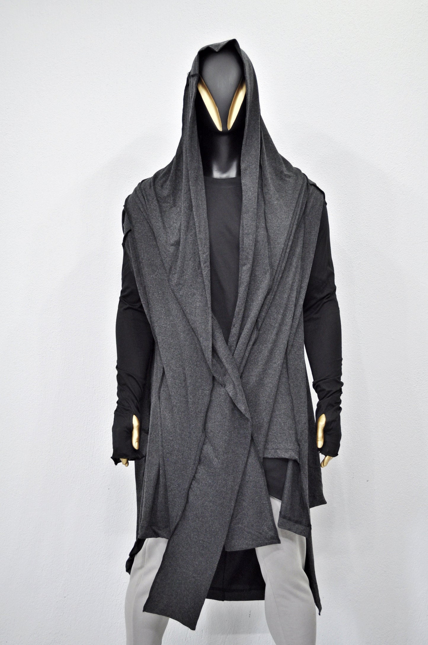 OverLong Poncho Cardigan,Japanese Oversized Sleeveless Shawl