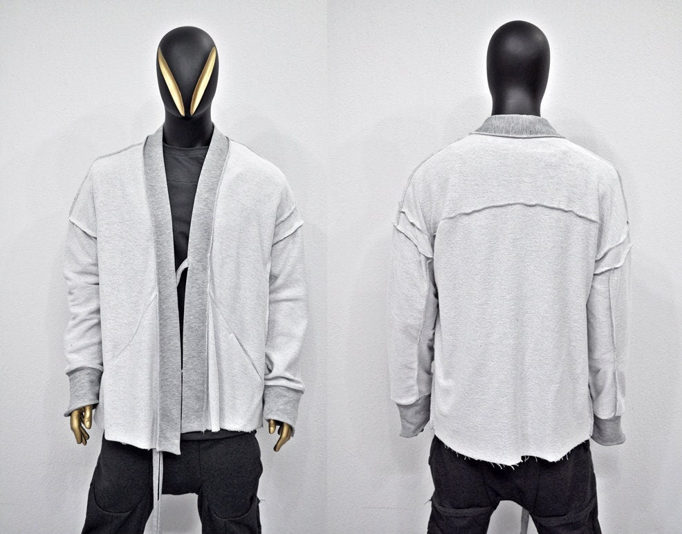 XS-8XL Reversed Jacket Distressed Oversize, Kimono Look, Tie-up, Ninja Assassin Jacket,Steampunk Gothic-Post Apocalyptic Dystopian-BB0161