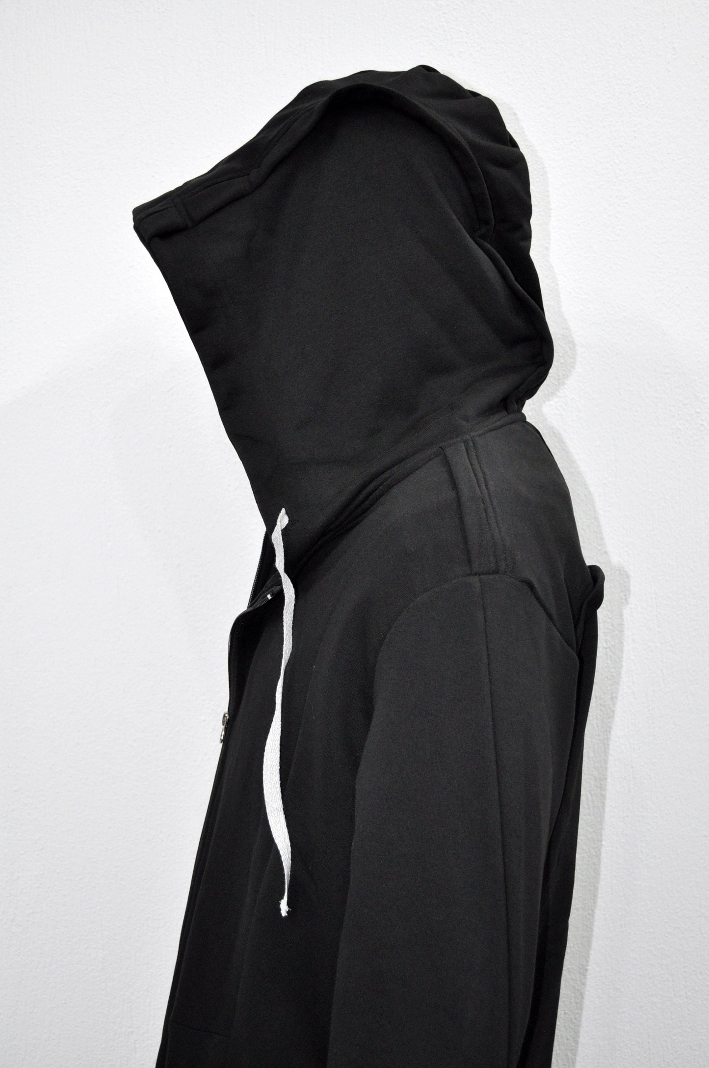 XS-8XL Men Overlong Steampunk Snake-Shaped Hooded Zip-up Hoodie Jacket,Long Sleeve Pullover,Gothic Avant Garde Cardigan,Asymmetri Punk-BB013