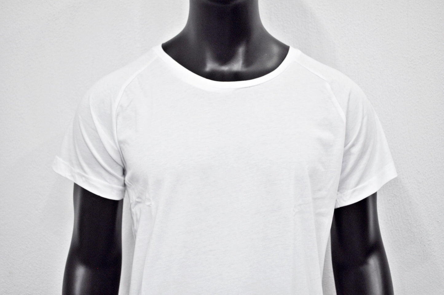 XS-8XL Men's Back Stitching Reglan Short Sleeve Scoop Raw Neck Curved Hem T-shirt , Asymmetric, Streetwear Men Extended Loose Shirt- BB463