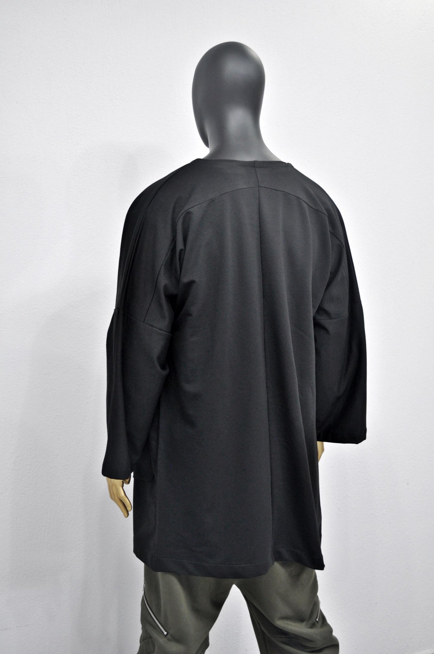 XS - 8XL Men's Japanese Oversized 3/4 Sleeve Samurai Long Cotton Jersey Cardigan Kimono Jacket,Shirt,Asymmetrical Blouse,,Futuristic-BB433
