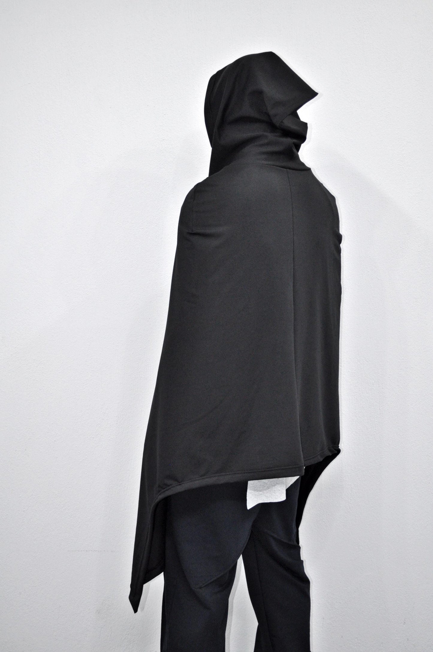Black Overlong Cosplay Cloak,Poncho Cardigan Men Women,Shawl,Versatile Fantasy Robe, Renaissance Hooded Wizard, Medieval Cloak,Ritual-BB0165