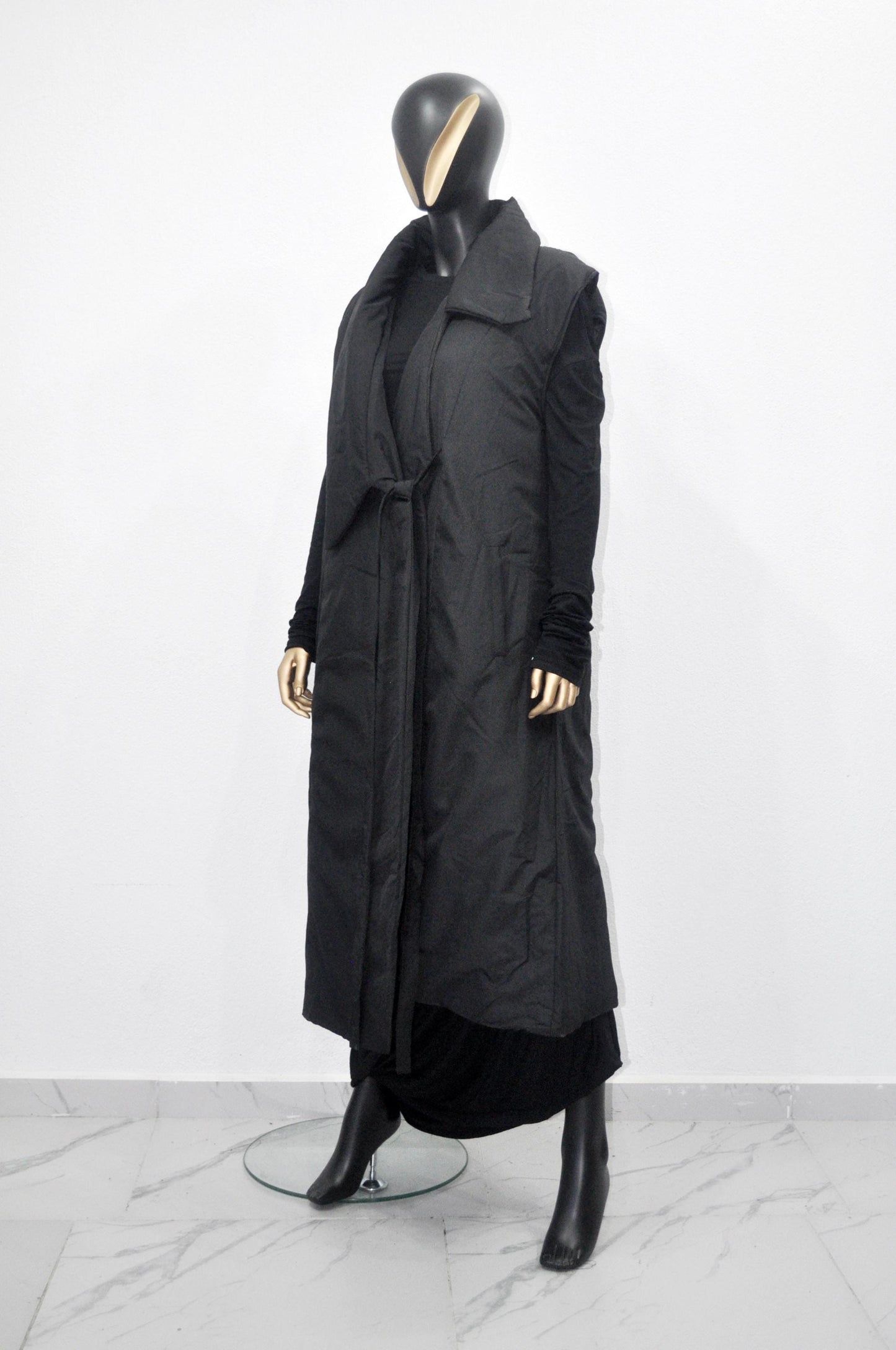 XS-8XL Women Art Loose Sleeveless Down KIMONA Vest ,Women Long Winter New Jacket-BB931