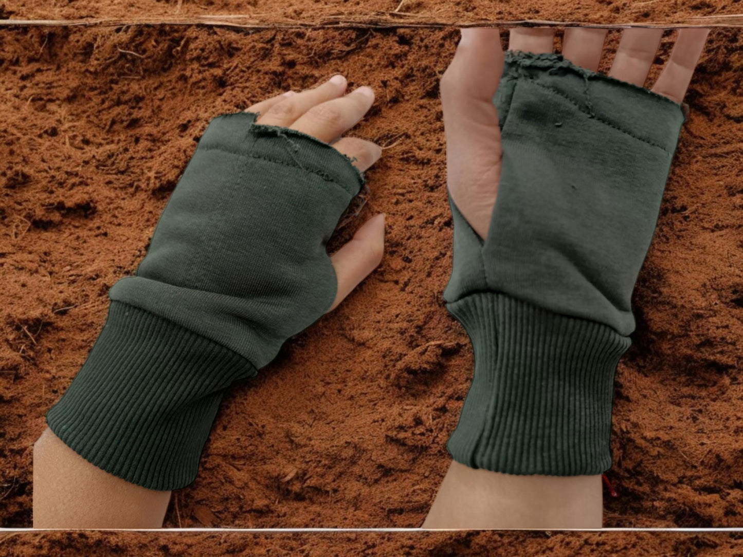 Winter Soft Black Mittens, Fingerless Gloves, Hand Wrist Warmers, Cotton Warm