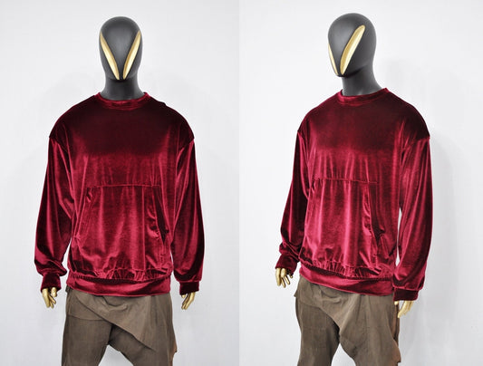 XS - 8XL Premium Quality Soft Velvet Strawberry Oversize Boxyfit Sweatshirt, Raw Edges Crew Neck Pullover, Rear Back Stitch,Cyber - BB032