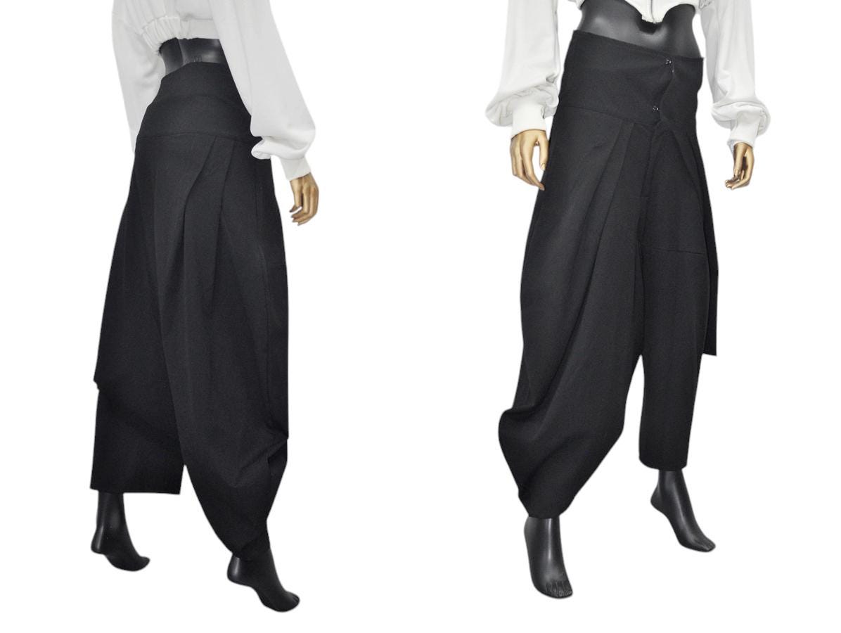 Women High Waist Wide Leg Culottes Harem Pants,Pleated Japan Skirt,Relax Yoga-BB307