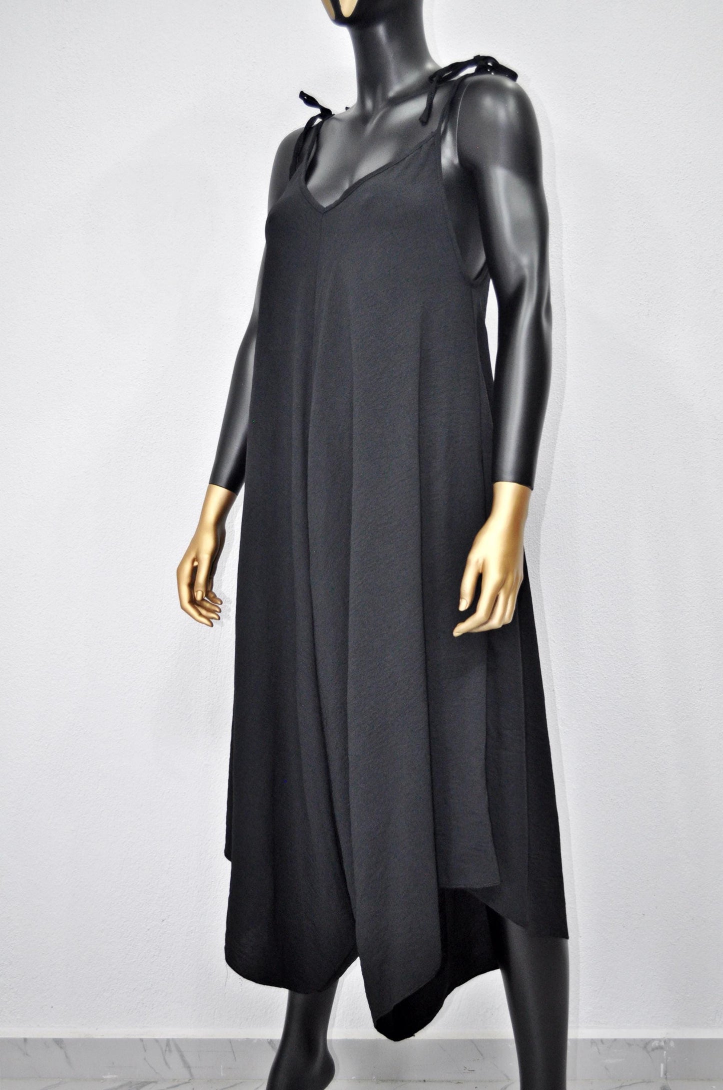 XS - 8XL Yoga Jumpsuit, Loose Overall, Boho Spaghetti Strap Deep V Neck Capri Length Jumpsuit - Harem Wide Leg Kundalini Jumpsuit -BB650