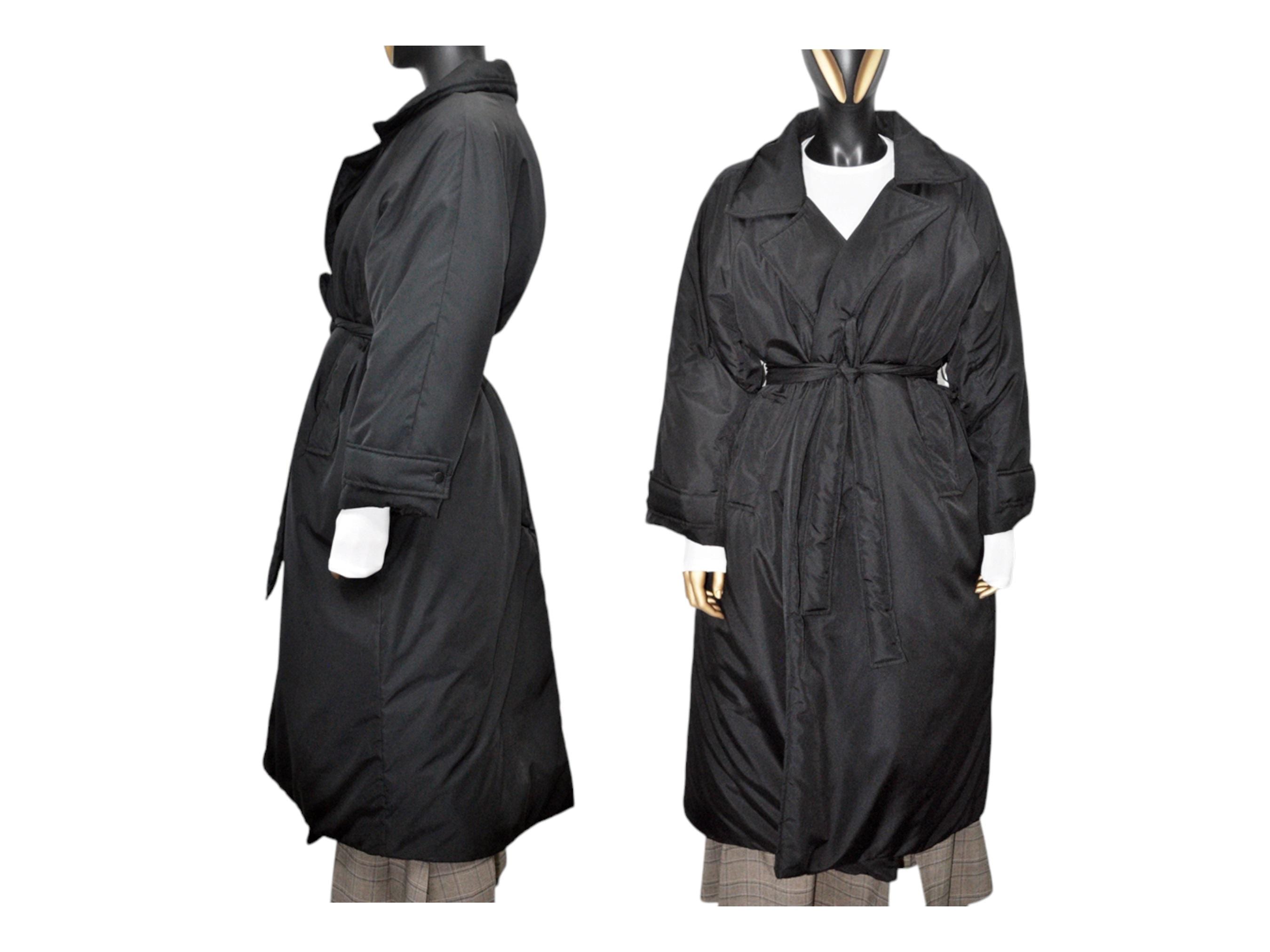 Women Maxi Padded Down Collar Belted Trench Coat, Puffer Wrap KIMONA BB942