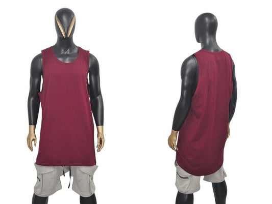 XS-8XL Men's Maxi Long TANKTOP / Draped Underwear,Jumbo Overlong Top-BB423