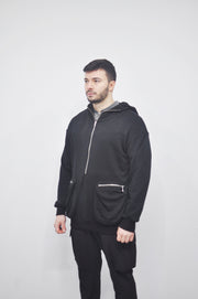 XS-8XL Men's Dropped Shoulder Boxyfit Quarter Zip Front Big Pokets , Oversized Pullover Sweatshirt Hoodie/ High Neck / Hunter- BB0126