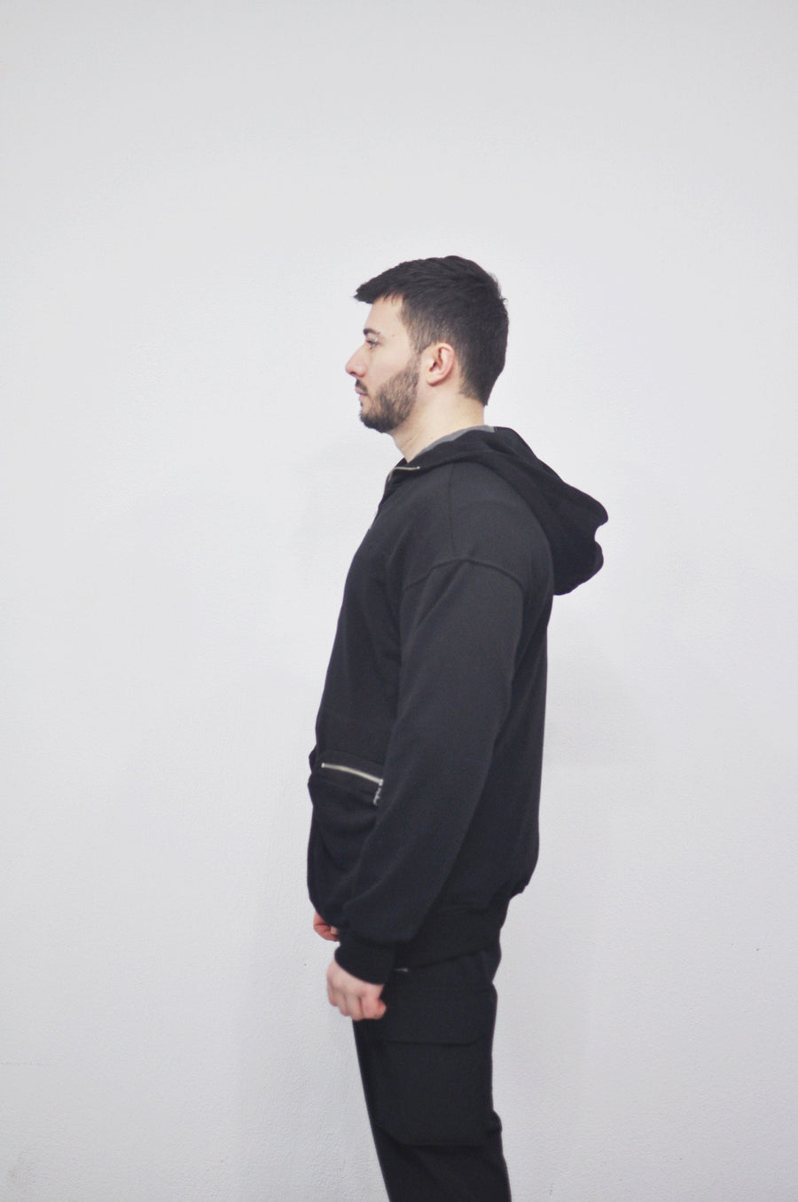 XS-8XL Men's Dropped Shoulder Boxyfit Quarter Zip Front Big Pokets , Oversized Pullover Sweatshirt Hoodie/ High Neck / Hunter- BB0126