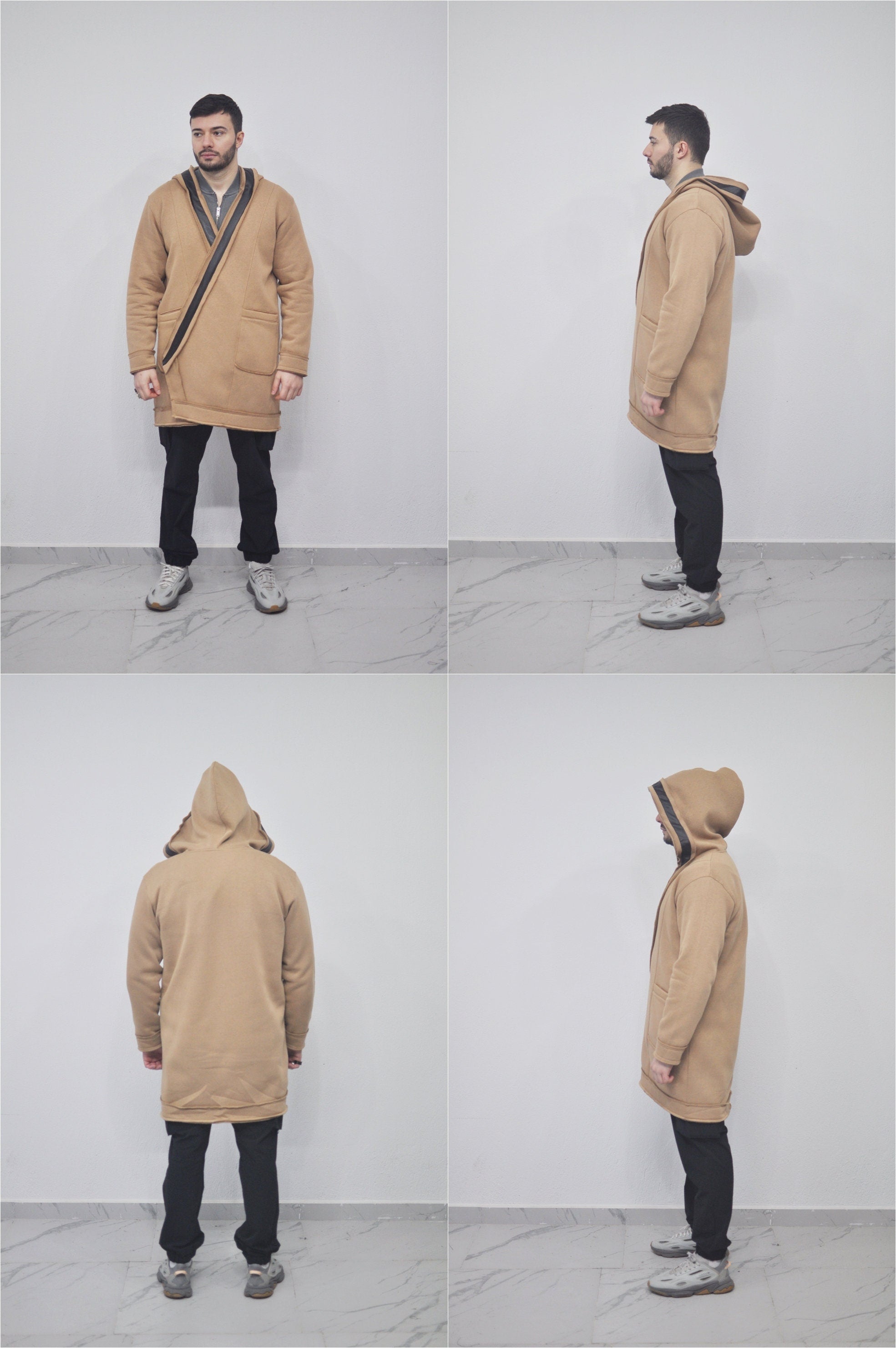 XS-8XL Oversized Hood , Kimono Style Closer , Overlong Cardigan / Dystopian Fashion,Streetwear Cloak Cosplay Cape Coat Futuristic Cl- BB0142