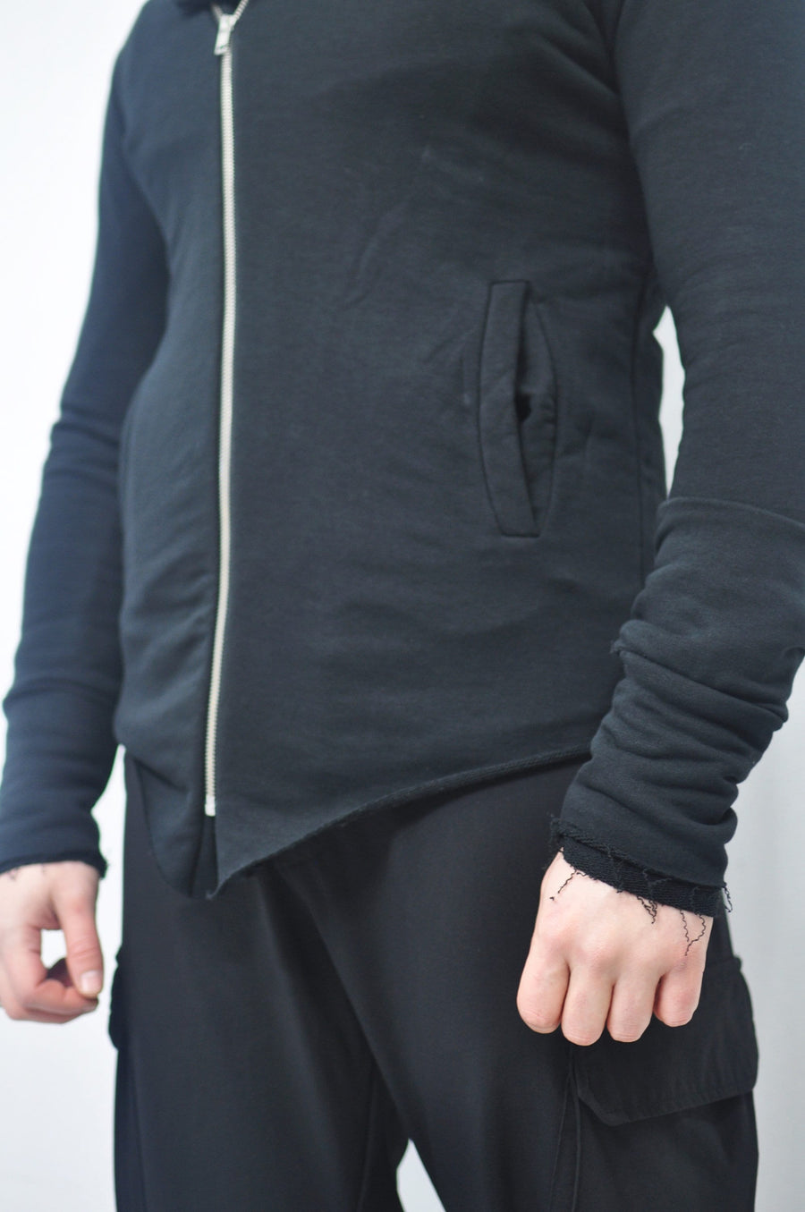 XS - 8XL Men's Asymmetric Full Zip Oversized Hood Cyberpunk Hoodie / Regalo Ashashin Hoodie / Fleece Hoodie / Gothic Hoodie- BB080
