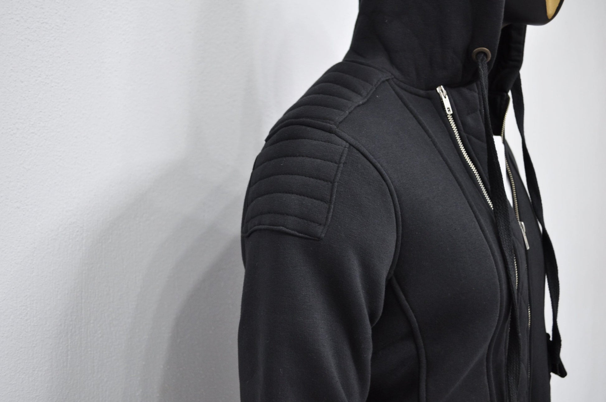 XS-8XL Men's Black Techwear Tactical Moto JACKET ,Quilted Zip Padded Multi-Functional,Cyber SteamPunk-Post Apocalyptic Dystopian- BB047