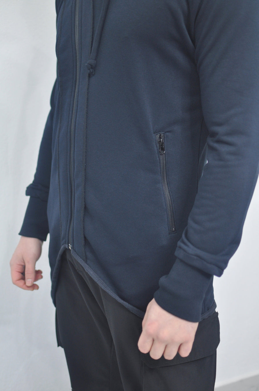 XS - 8XL Men Navy Steampunk Cyberpunk Asymmetric Zip-up Hooded Jacket Top,Gothic Hoodie,Fleece Fitted Streetwear Futuristic Clothing- BB0144