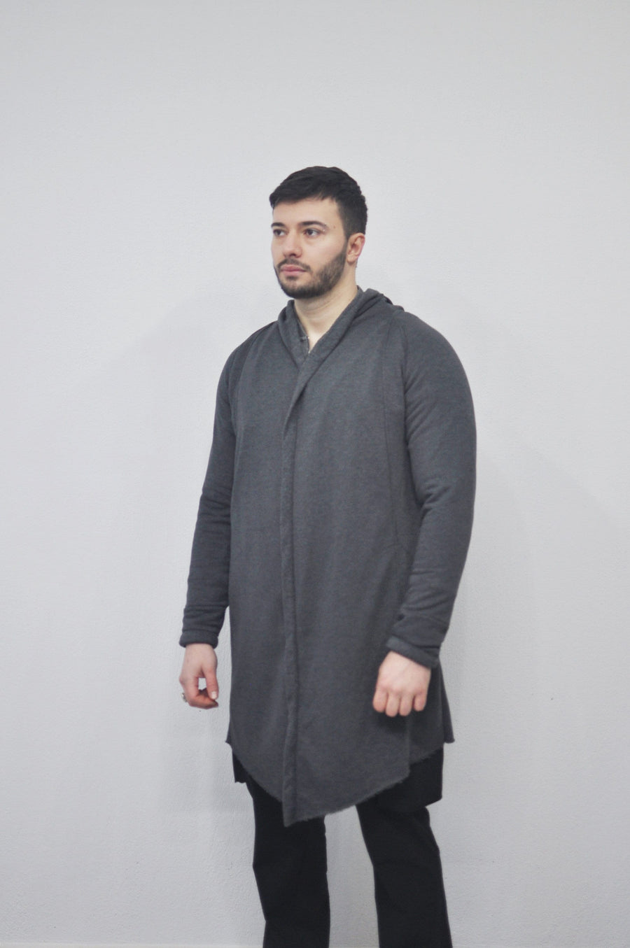 XS-8XL Oversized Men's Loose Cardigan Glove Sleeve,Raw Edges,Rope Long with Hood,Sci-fi,Cyberpunk Cosplay Cape Coat, Futuristic Cloth- BB024