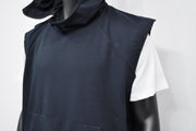 XS-8XL Men's Panel Hooded Tanktop, Raw Edges Adjusters Zip-up Hood and Collar,Streetwear Vest Hooded / Cyber Streetwear Assassin - BB0133