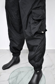 XS - 8XL Black Utility Loose Cargo Pants ,Relaxed Side Pockets Low Crotch Jogger Sweatpant Jersey / Loose Casual Trouser- BB288