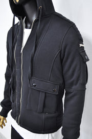 XS-8XL Men's Black Techwear Tactical Moto JACKET ,Quilted Zip Padded Multi-Functional,Cyber SteamPunk-Post Apocalyptic Dystopian- BB047