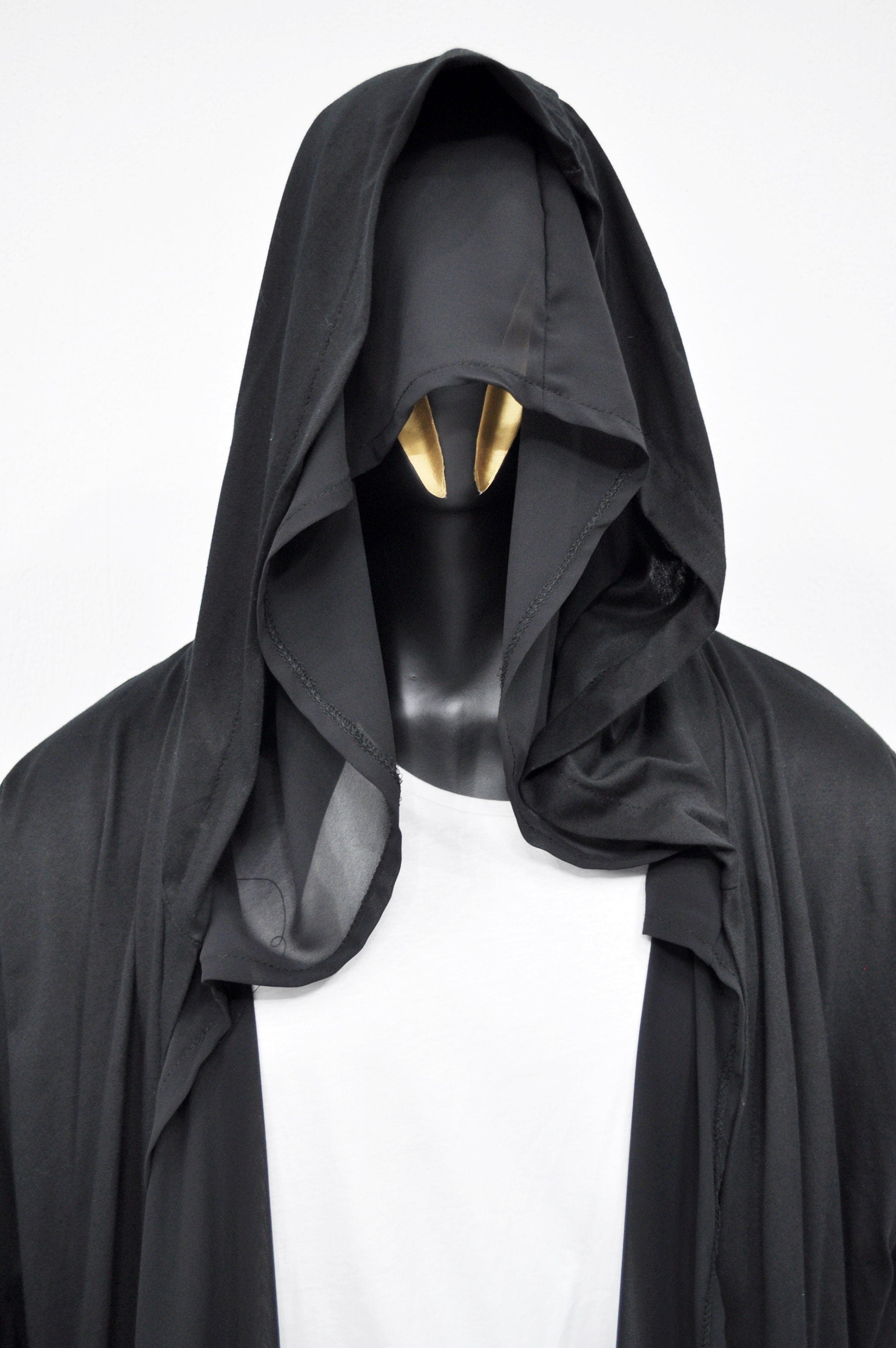 XS-8XL Men's Loose Overlong Whimsigoth Mesh Cardigan, Roll-up Sleeve,Rope Long Oversize Hood, Asymmetrical,Cyberpunk, Futuristic- BB0137