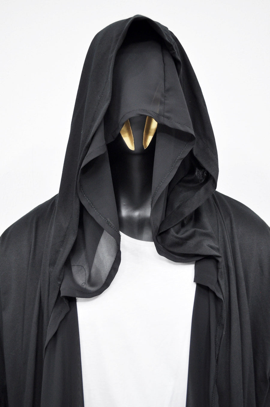 XS-8XL Men's Loose Overlong Whimsigoth Mesh Cardigan, Roll-up Sleeve,Rope Long Oversize Hood, Asymmetrical,Cyberpunk, Futuristic- BB0137