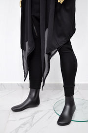 XS-8XL Men's Loose Overlong Whimsigoth Mesh Cardigan, Roll-up Sleeve,Rope Long Oversize Hood, Asymmetrical,Cyberpunk, Futuristic- BB0137
