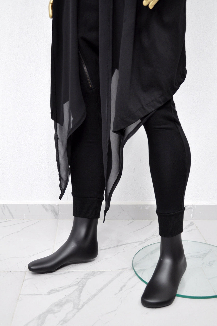 XS-8XL Men's Loose Overlong Whimsigoth Mesh Cardigan, Roll-up Sleeve,Rope Long Oversize Hood, Asymmetrical,Cyberpunk, Futuristic- BB0137