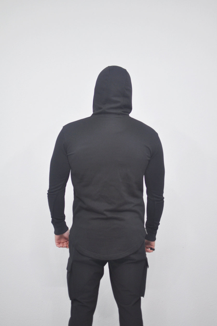 XS - 8XL Men's Asymmetric Zip-up Sides and Pockets Curved Hem Hooded Fitted HoodieTop,Steampunk Cyberpunk Gothic,Fleece Streetwear-BB0145