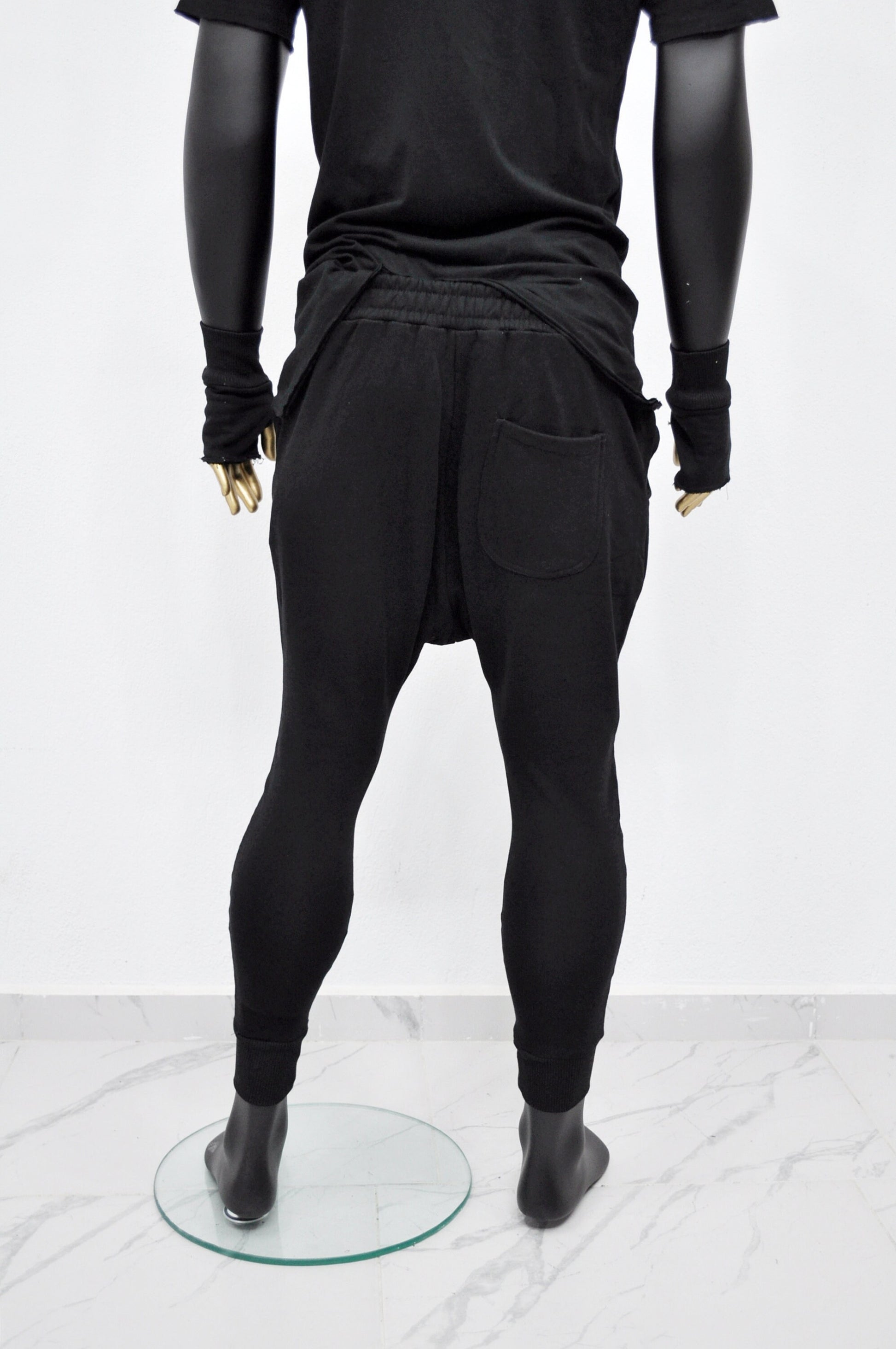 XS - 8XL Men's Low Crotch Harem Jogger ,Relaxed Sweatpants,False Zippers ,Slim Fit, CyberpunkSteampunk,Gothic,Streetwear Futuristic- BB275