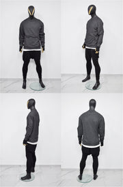 XS - 8XL Men's Asymmetric Diagonal Zip Pocket Pullover, Sweatshirt Fleece Top/ Techwear Cyberpunk Gothic Hoodie/PLUS SIZE- BB0149