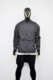 XS - 8XL Men's Asymmetric Diagonal Zip Pocket Pullover, Sweatshirt Fleece Top/ Techwear Cyberpunk Gothic Hoodie/PLUS SIZE- BB0149