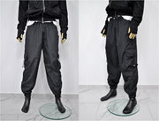 XS - 8XL Black Utility Loose Cargo Pants ,Relaxed Side Pockets Low Crotch Jogger Sweatpant Jersey / Loose Casual Trouser- BB288