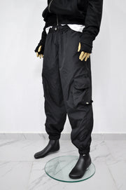 XS - 8XL Black Utility Loose Cargo Pants ,Relaxed Side Pockets Low Crotch Jogger Sweatpant Jersey / Loose Casual Trouser- BB288