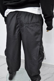 XS - 8XL Black Utility Loose Cargo Pants ,Relaxed Side Pockets Low Crotch Jogger Sweatpant Jersey / Loose Casual Trouser- BB288