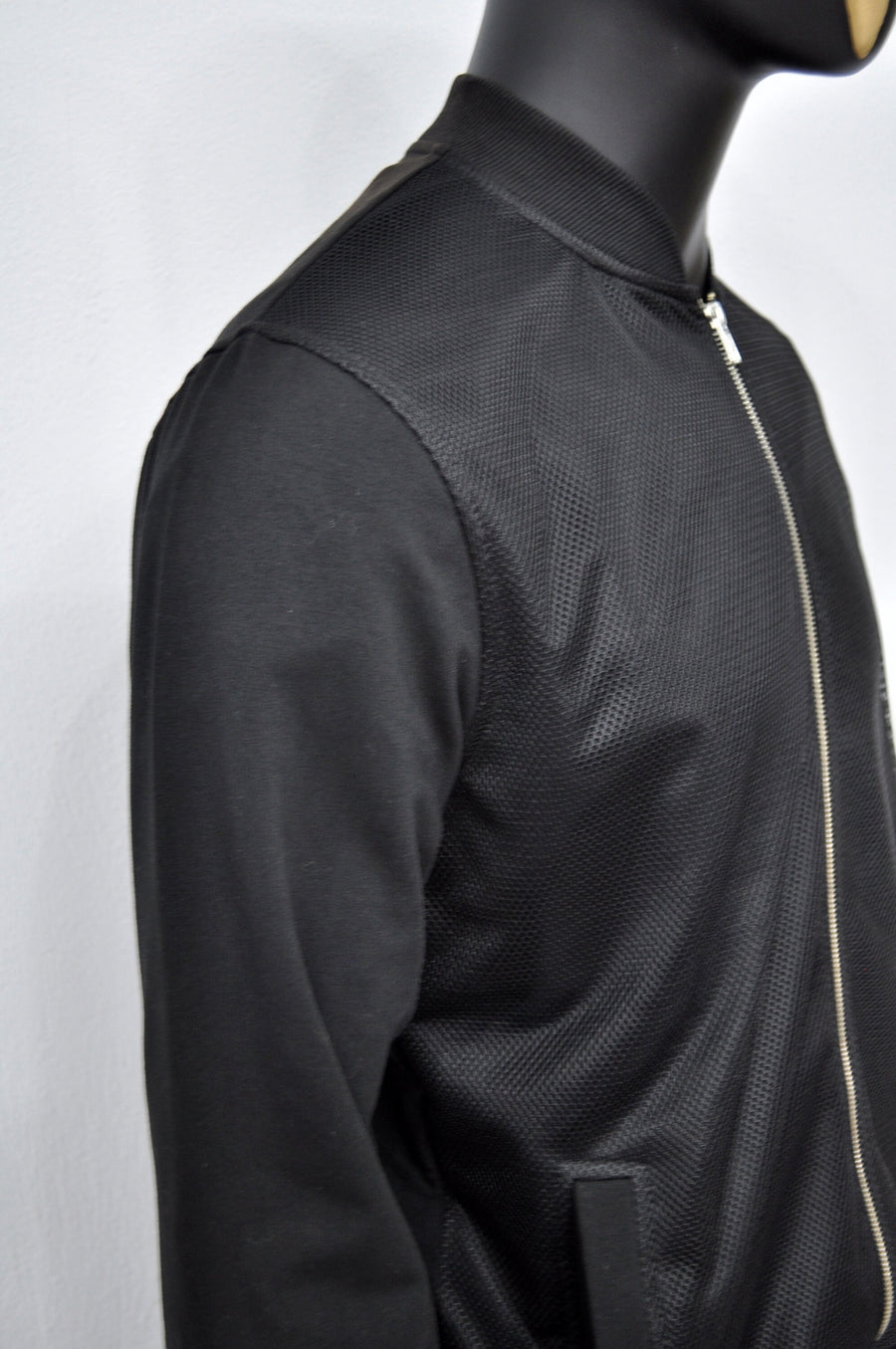 XS-8XL Men's Black Mesh Collage High Collar Techwear Tactical Zipper Utility Bomber Jumper Jacket, Jersey Varsity Sport SteamPunk- BB010