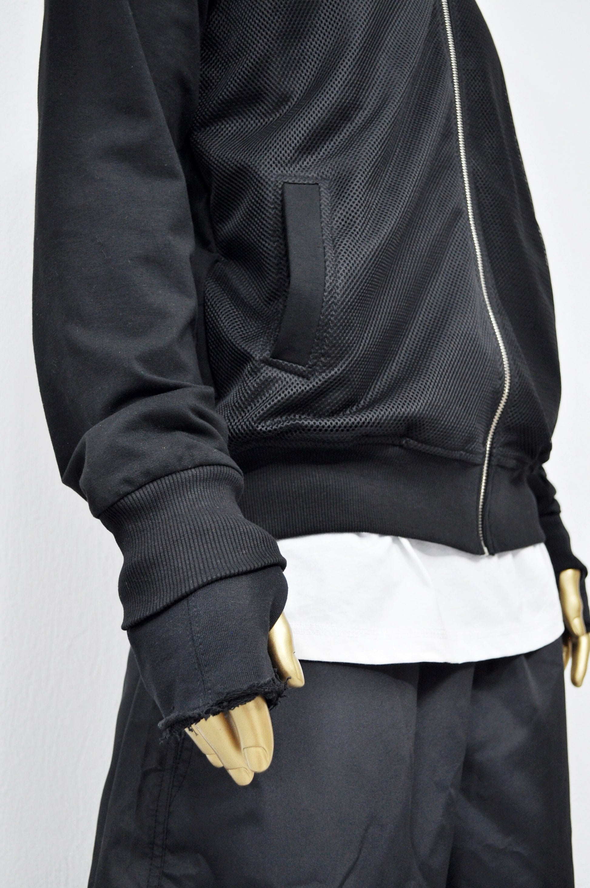 XS-8XL Men's Black Mesh Collage High Collar Techwear Tactical Zipper Utility Bomber Jumper Jacket, Jersey Varsity Sport SteamPunk- BB010