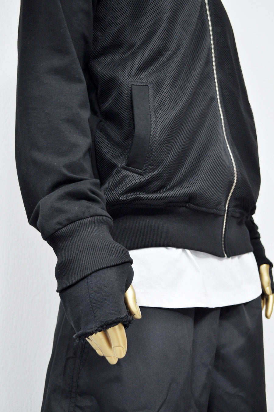 XS-8XL Men's Black Mesh Collage High Collar Techwear Tactical Zipper Utility Bomber Jumper Jacket, Jersey Varsity Sport SteamPunk- BB010