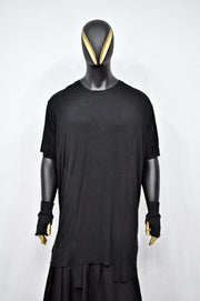 XS-8XL Short Sleeve Overlong Loose T-shirt,Rear Back Stripe,Irregular,Capsule Whimsigoth,Techwear,Streetwear Extended Oversize Shirt-BB491