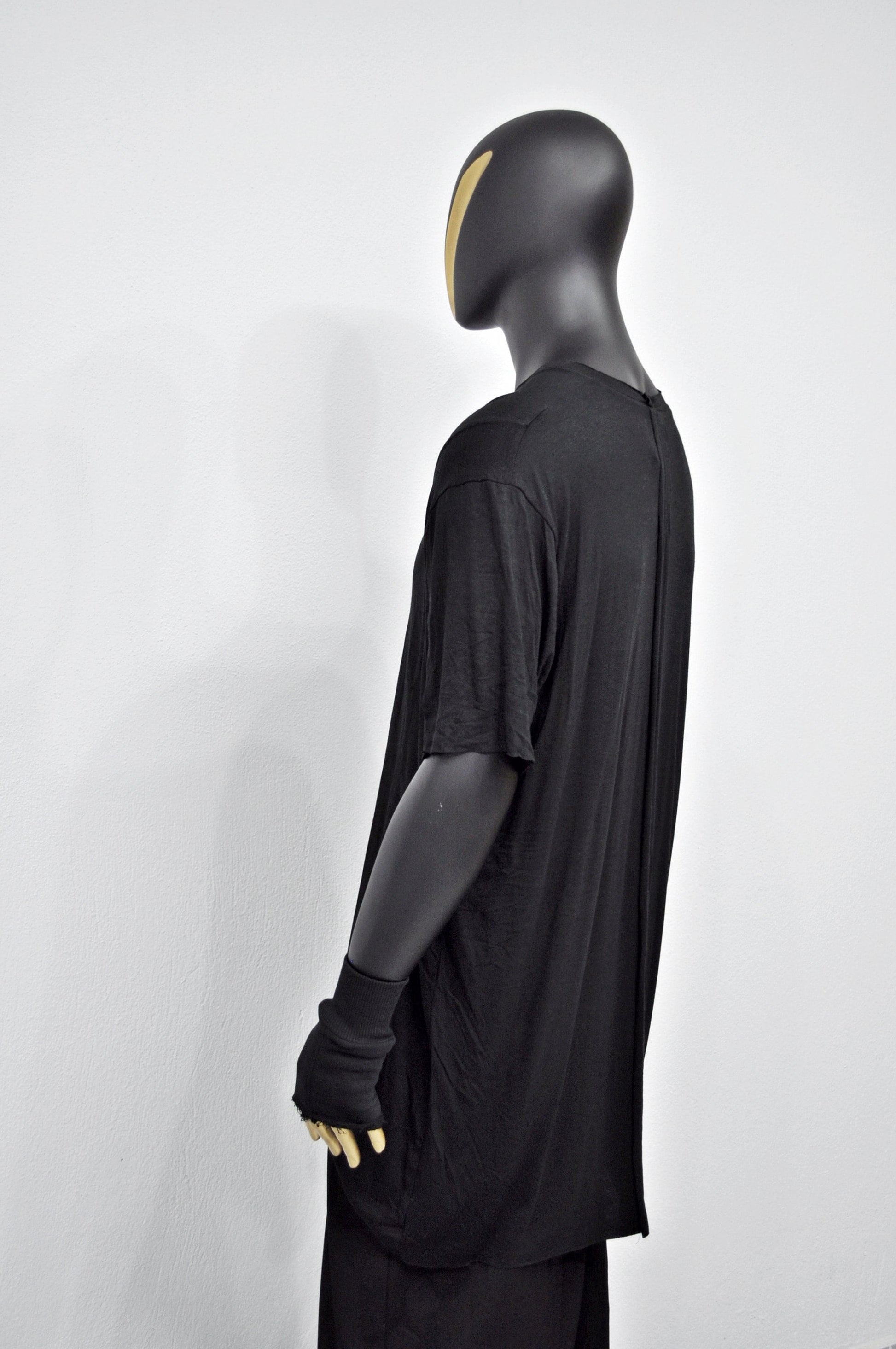 XS-8XL Short Sleeve Overlong Loose T-shirt,Rear Back Stripe,Irregular,Capsule Whimsigoth,Techwear,Streetwear Extended Oversize Shirt-BB491