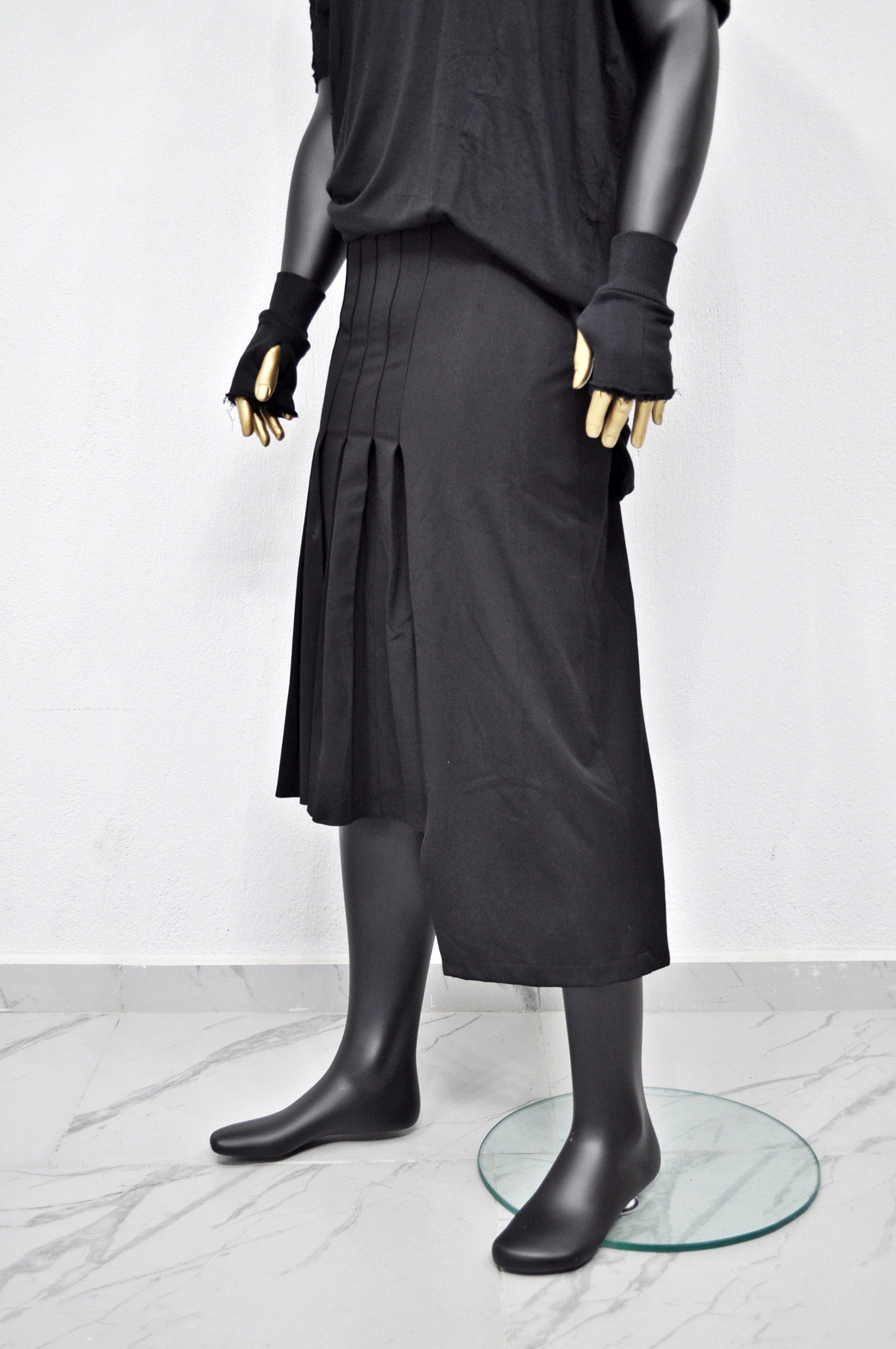 XS - 8XL High Street Wrap Pleated Skirt Kilt /Relaxed Fitted , Cyberpunk Steampunk,Gothic,Streetwear Futuristic Clothing - BB837
