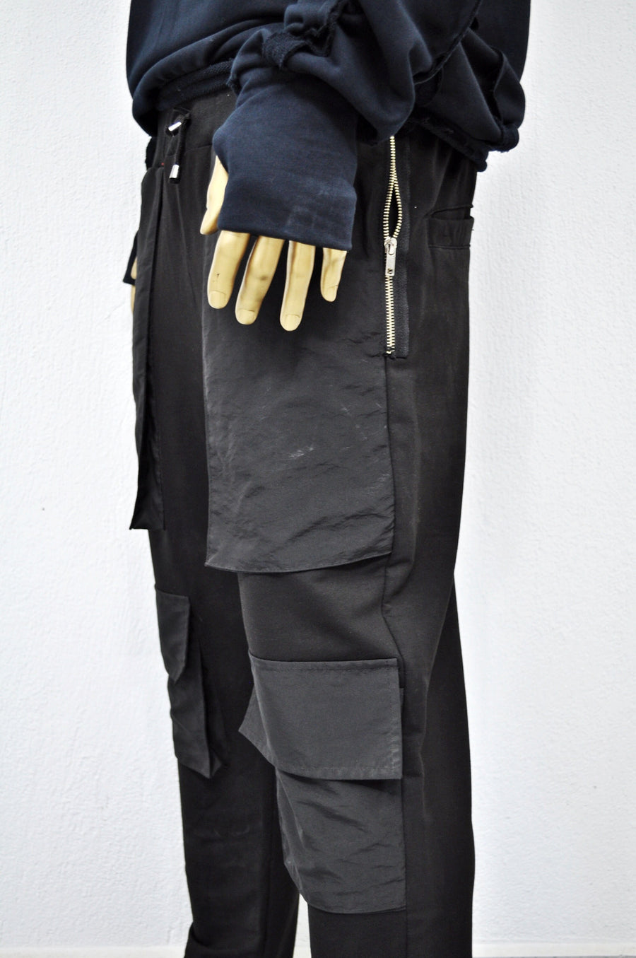 XS - 8XL Men's Drop Crotch Multi Twill Pocket Cargo Baggy Pant,Harem Jogger,Relaxed Sweatpants,Slim Fit Zip Tappered,Streetwear -BB226
