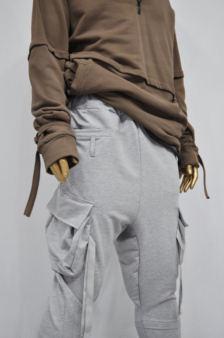 XS - 8XL Men's Drop Crotch Ninja Webbing Baggy Pant,Harem Jogger,Relaxed Sweatpants,Multi Strap Cargo,Slim Tappered,Hiphop,Streetwear-BB204